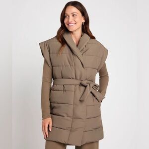 SPLENDID x @Cellajaneblog Long Puffer Vest in Toast size Small